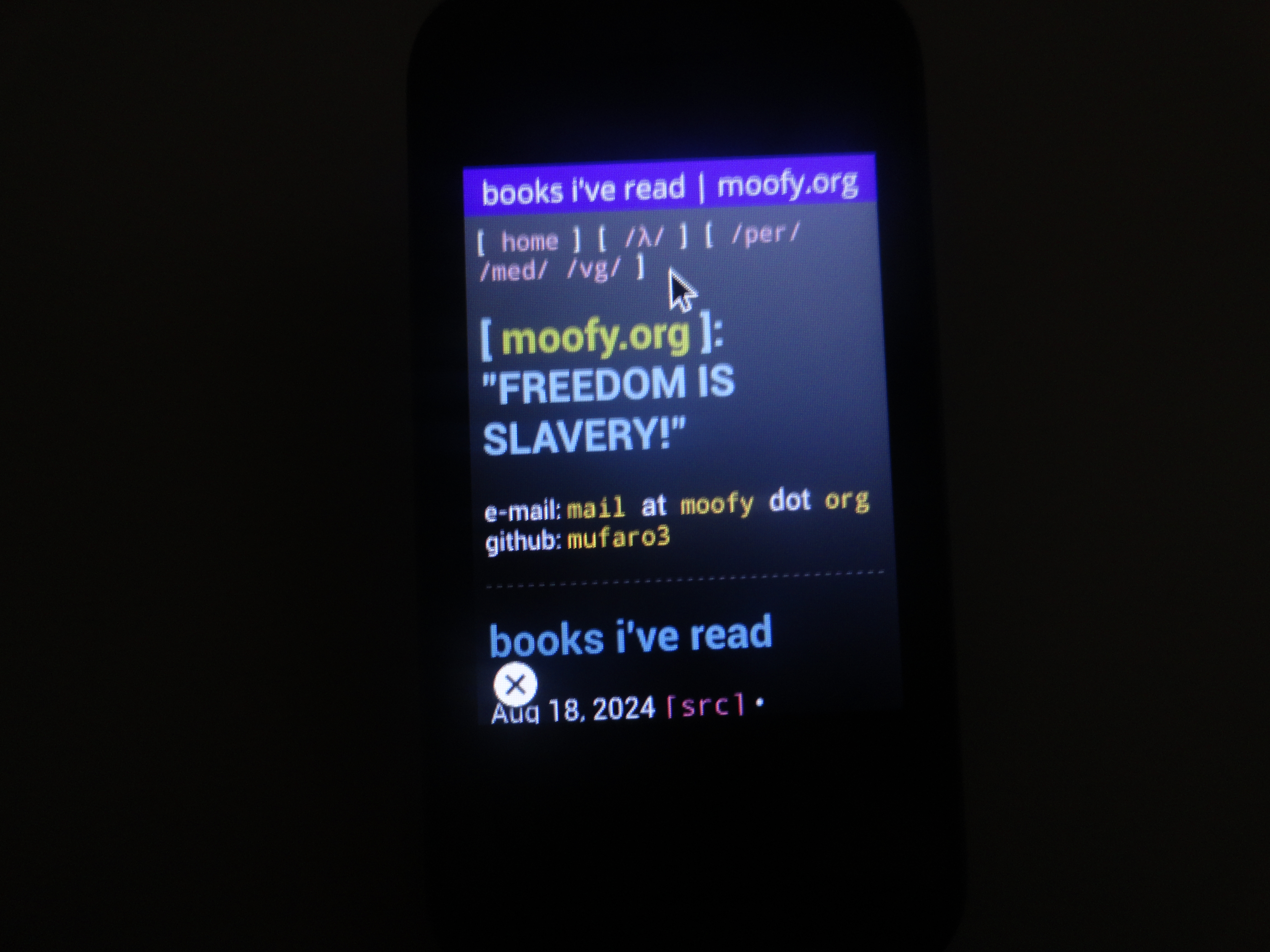 This website running on the TCL Flip Pro