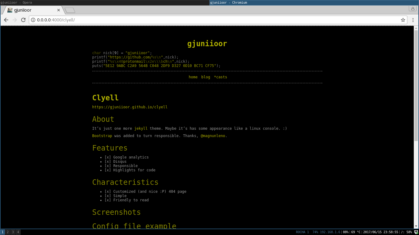 Clyell Theme Screenshot